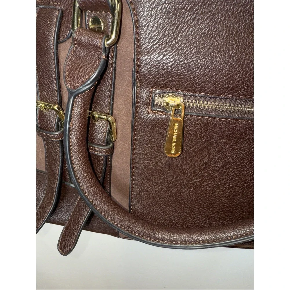 MICHAEL KORS DK CHOCOLATE SLIM SATCHEL PURSE excellent‎ condition